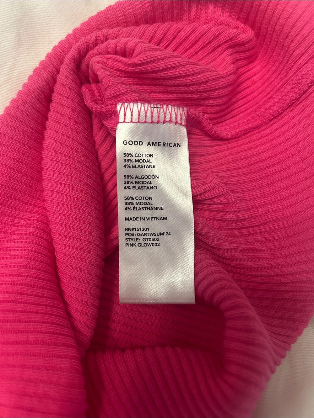 Good American Hot Pink Ribbed Tank - Picture 5 of 5